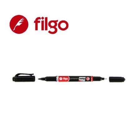 Marcador Filgo 42 Permanente Doble punta 0,4 y 1mm Negro -2