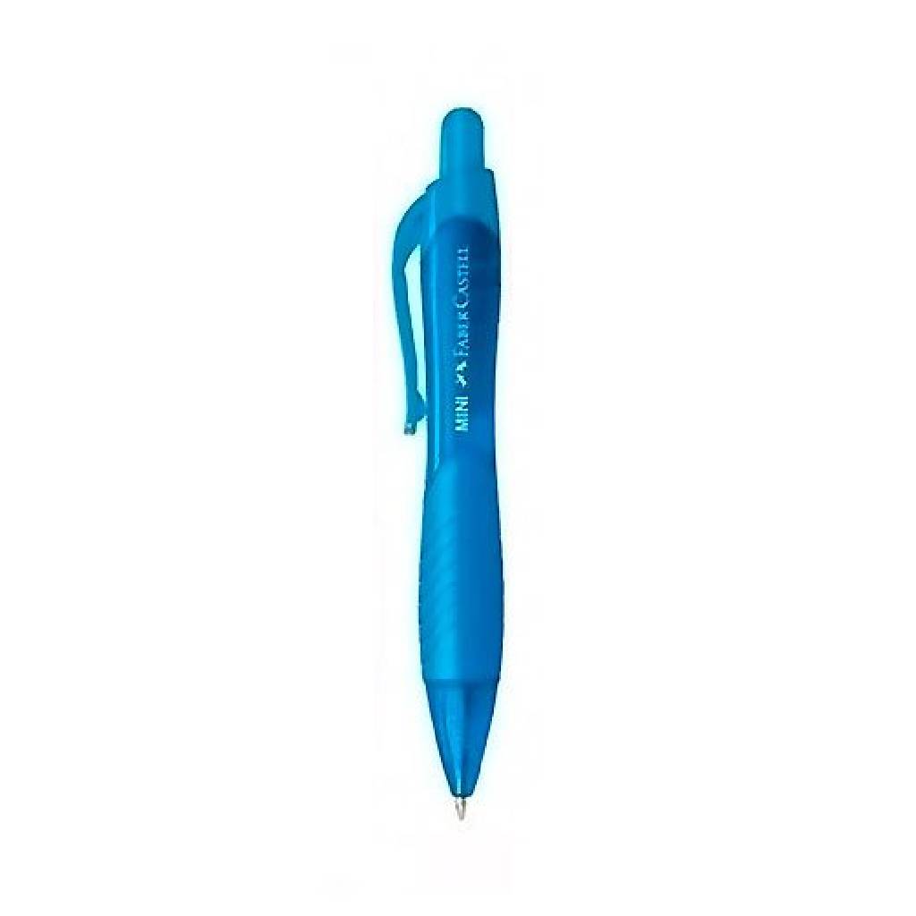Bolígrafo Faber Castell mini Retráctil Celeste -2