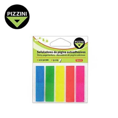 Señaladores de página Fluo Pizzini 12x45mm 5 colores 5 Blocks x 25 hojas -2